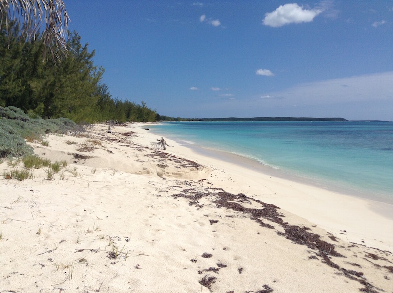 Walking the beach in Cat Island Bahamas